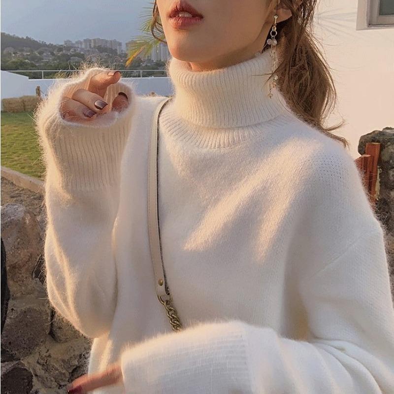 High Neck Loose Slim Pullover Sweater