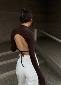 U High Waist Short Backless BottomingT Shirt