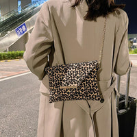 Simple Leopard Envelope Personality One-shoulder Diagonal Chain Bag