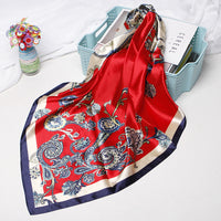 Printed Artificial Silk Small Square Towel