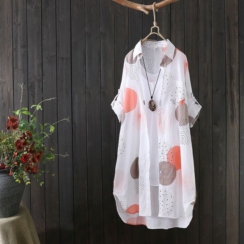 Women's Long-sleeved Printed Chiffon Sunscreen Shirt