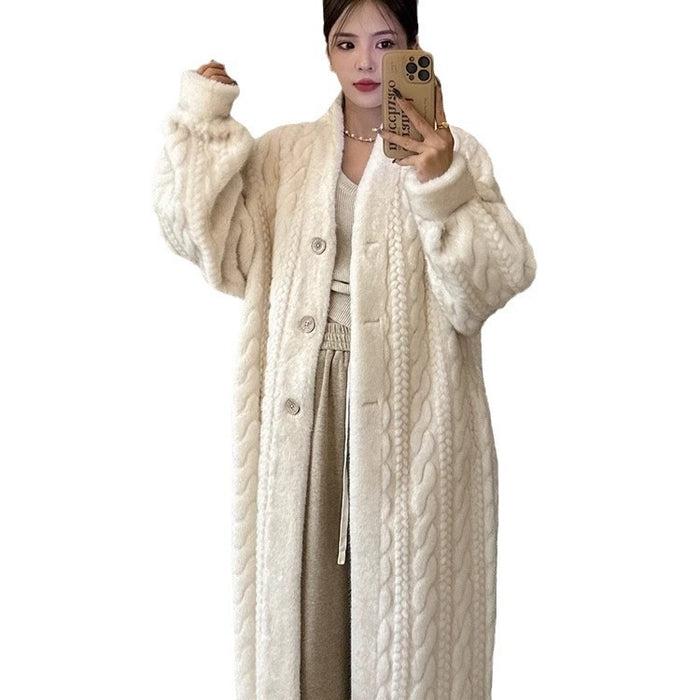 Elegant Idle Style Twist Mink Coat