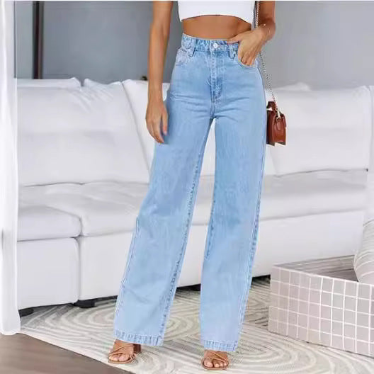 Fashion Women's Jeans Loose All-matching Straight