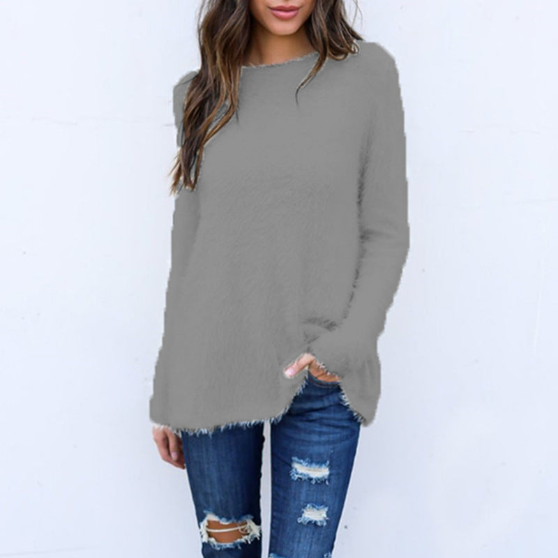 Women's Fashion Solid Color Long Sleeve Loose