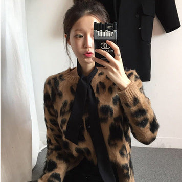 Leopard Print Sweater Women's Fashion Loose Sweater