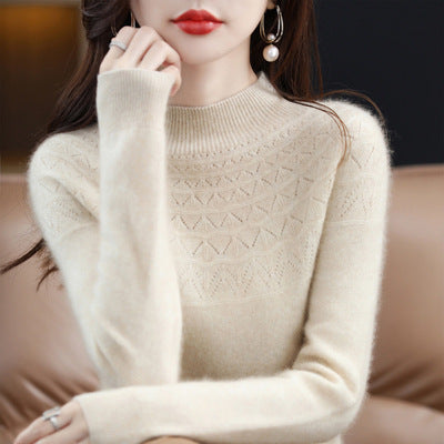 Half High Collar Thin Sweater Seamless Wool