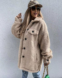 Solid Color Single-breasted Lapel Irregular Long Fur Coat