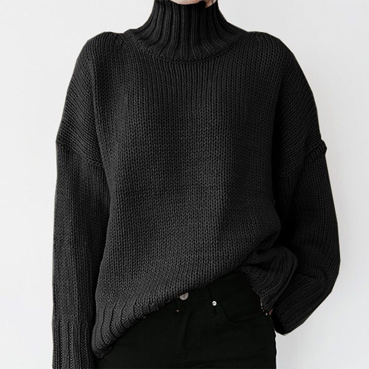 Short Solid Color Knitted Sweater