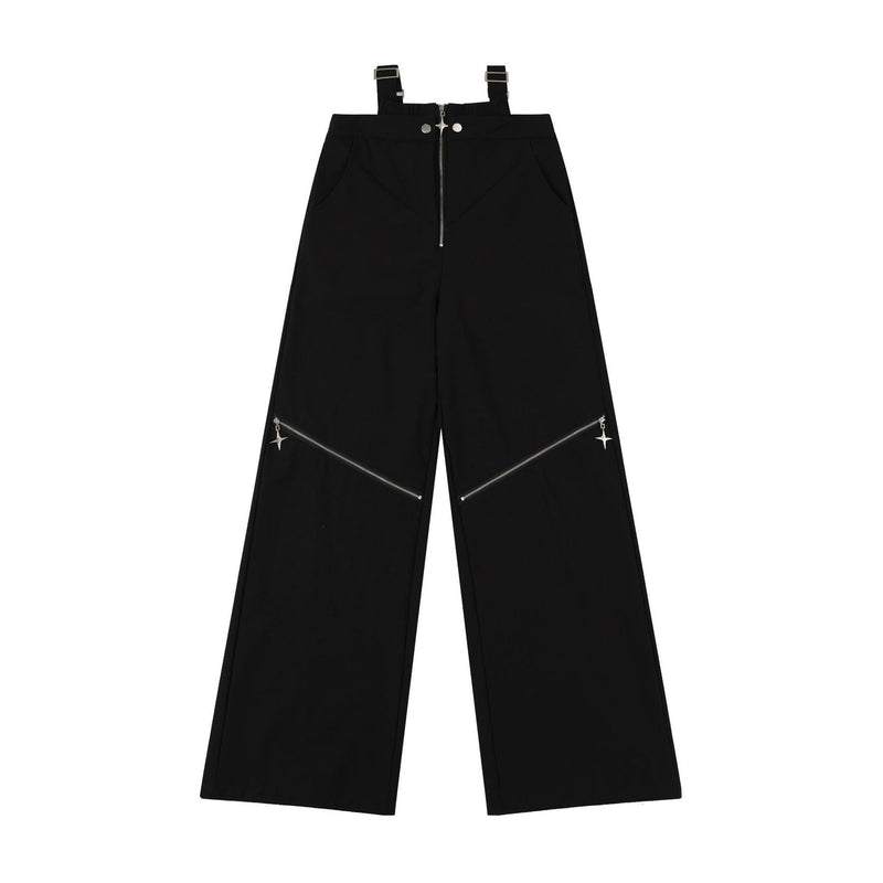 American Hot Girl Black Cargo Pants Female Y2g Harajuku Style High Street Zipper Design Sense