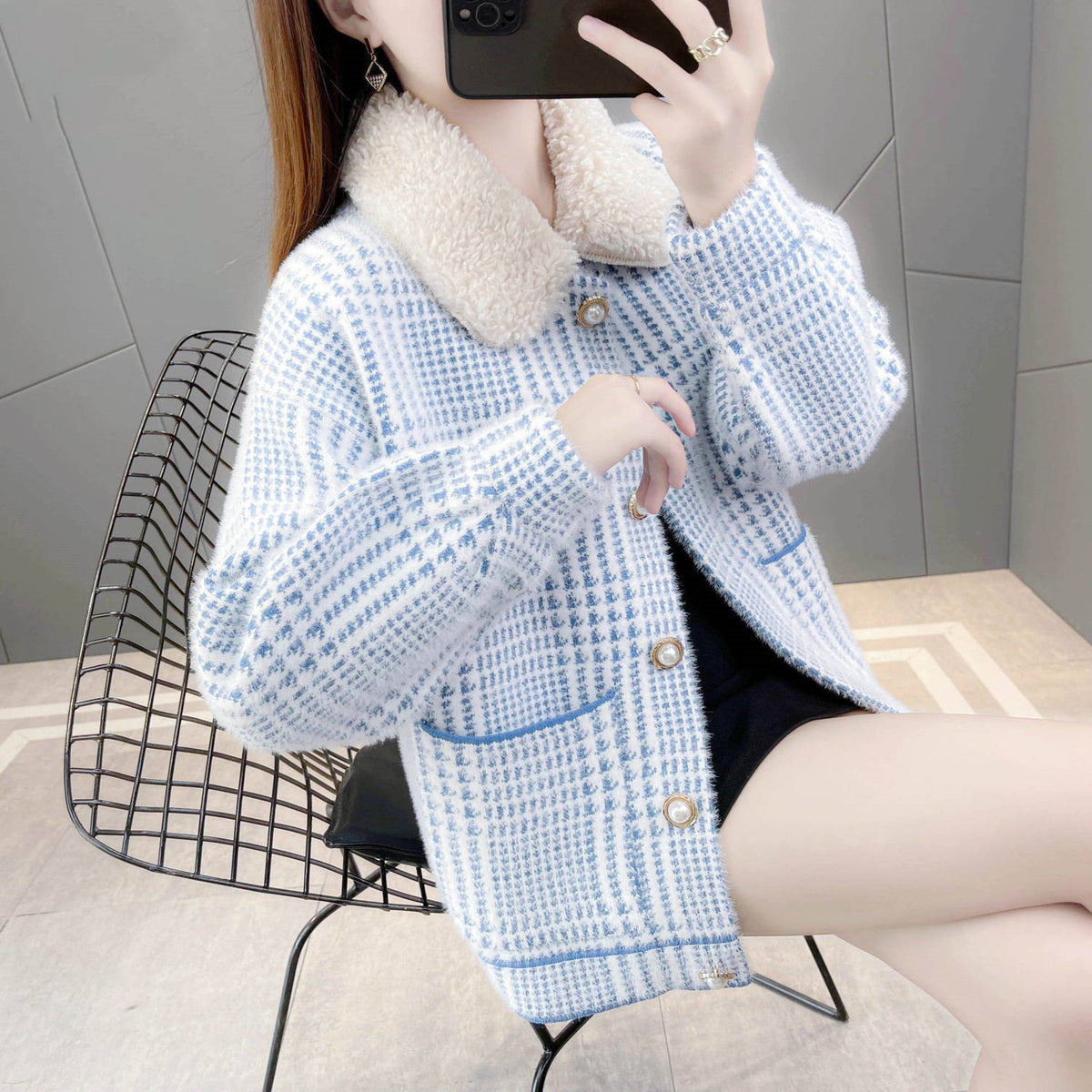 Top Cardigan Korean Style Fashion Loose Woolen Coat