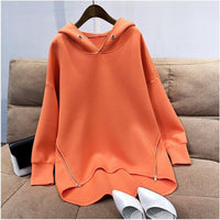 Candy Five-color Hooded Hem Zipper Thin Casual Sweater