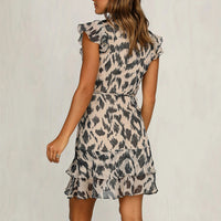 Women's Leopard Print Slim Waist Dress