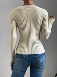 V Neck Cross Knot Long Sleeve Top