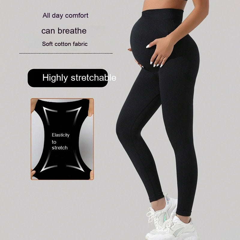 Pregnant Women Seamless Belly Support Outer Wear Yoga Pants