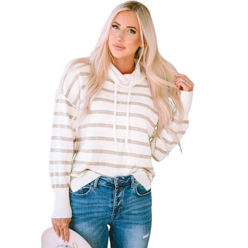 Striped Printed Sweater European American Simple Versatile