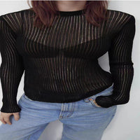 Round Neck Thin Breathable Knitted Wool Top