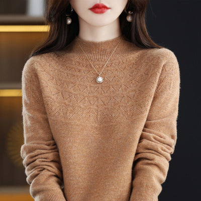 Half High Collar Thin Sweater Seamless Wool