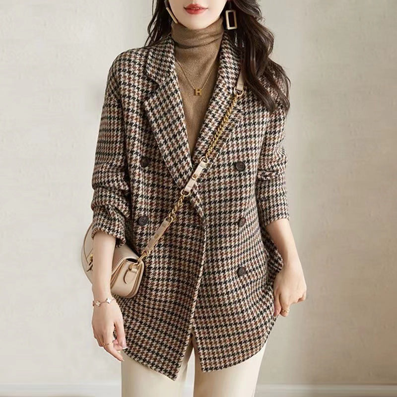 Suit Collar Woolen Coat Women's Loose Woolen Coat