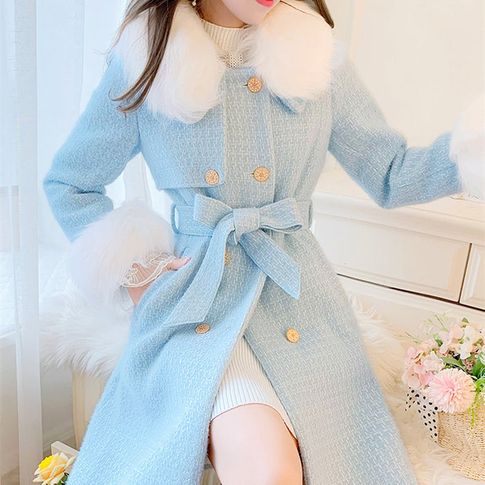 Women's Long Over Knee Woolen Coat