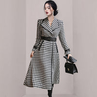 Western Style Lapel Waist Waist Fashionable Long Coat