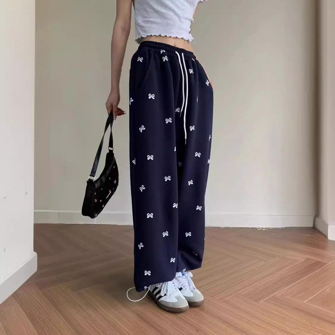 Women's Fashion Bowknot Loose Casual Pants