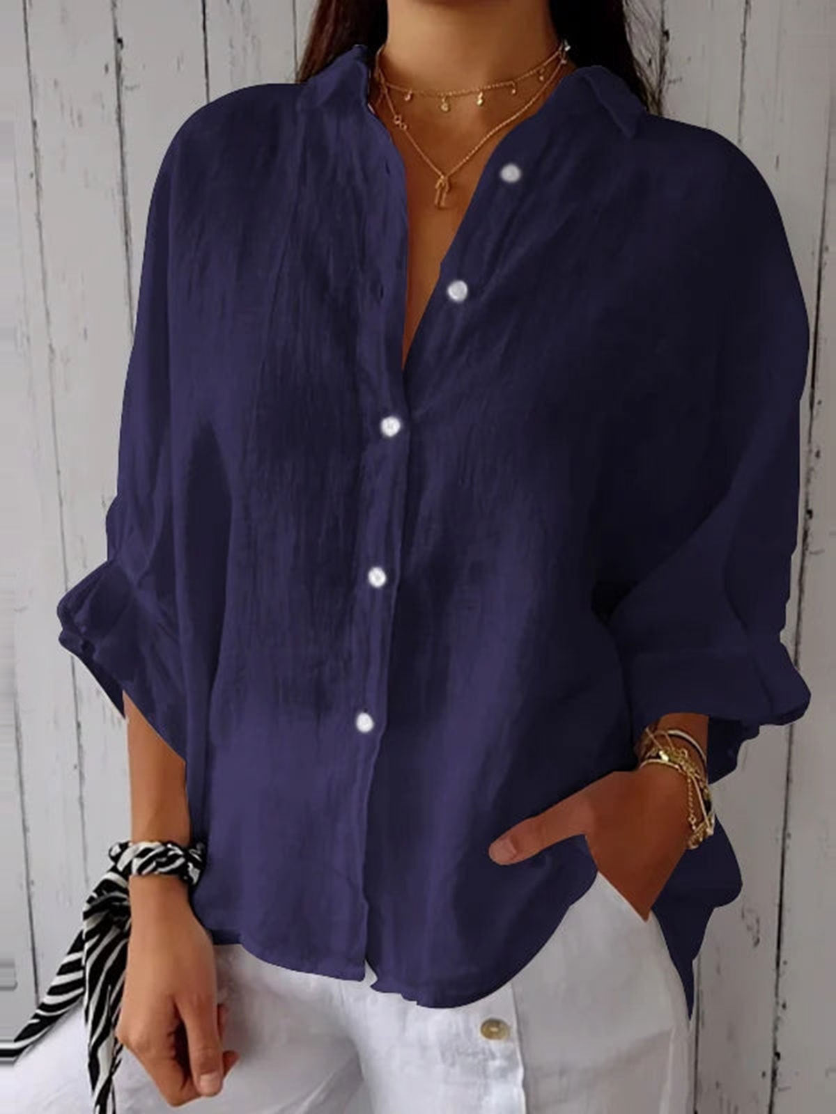 Trade Fashion Casual Cardigan All-match Long Sleeve Loose Top Shirt