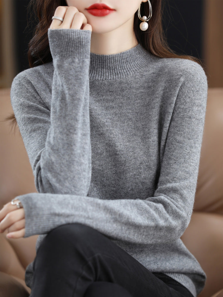 Half-collar Wool Sweater Bottoming Shirt Pullover