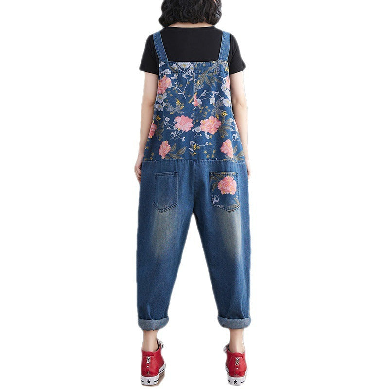 Women's Korean Version Of The New Large Size Jean Suspenders