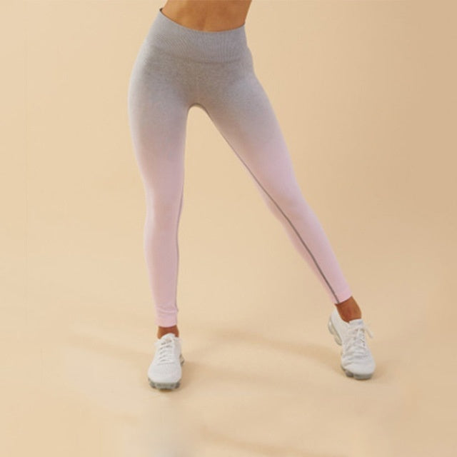 Kaya Seamless Ombre Legging - Orange Red