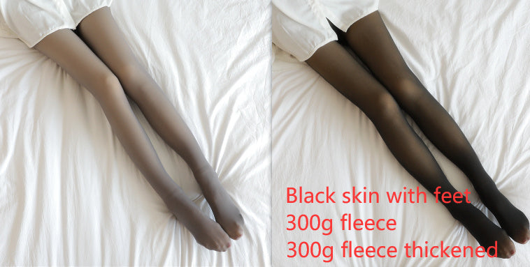 Fake Translucent Plus Size Leggings Fleece Lined Tights Fall And Winter Warm Fleece Pantyhose Women Fleece Lined Pantyhose Thermal Winter Tights