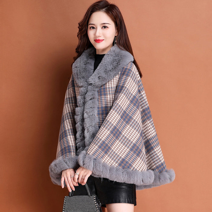 Cape And Shawl Coat Women's Thickened Cloak