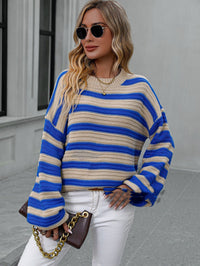 Striped Sweater Large Size Women's European And American Style