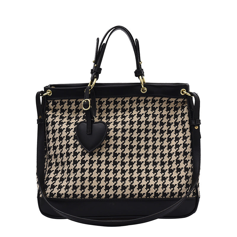 Check Houndstooth Leopard Print Personalized Daily Commuter Women's Bag