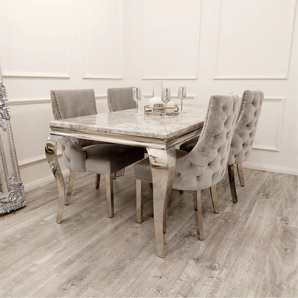 Louis Chrome Dining Table