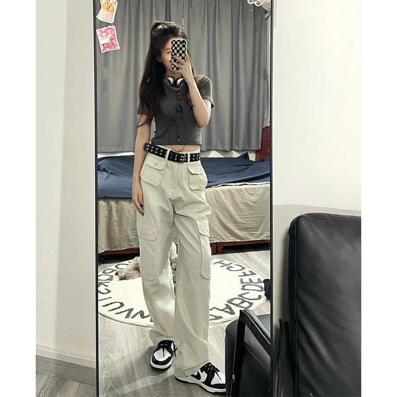 Fake Two-piece Pocket Zipper Casual Pants