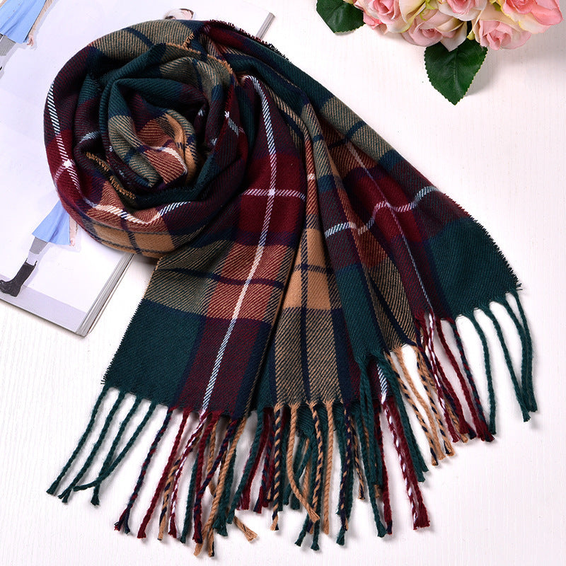 Autumn And Winter British Style Plaid Scarf Winter