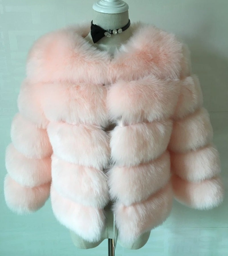 Europe And The United States Autumn And Winter New Fox Fur Fur Coat Women's Short Long-sleeved Fur Artificial Fur Coat