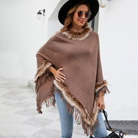 Mao Mao Yu Foreign Trade Knitted Tassel Cloak For Women