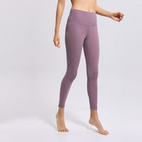 Naked yoga pants high waist hip fitness pants