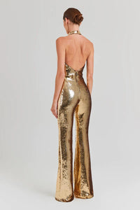 Elegant Graceful Backless Sequined Women's Jumpsuit