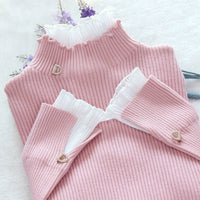 Knitted Sweater Half Turtleneck Bottoming Sweater Fake Two Piece Set