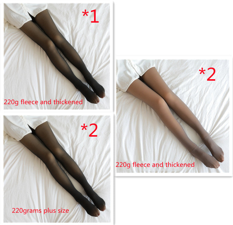 Fake Translucent Plus Size Leggings Fleece Lined Tights Fall And Winter Warm Fleece Pantyhose Women Fleece Lined Pantyhose Thermal Winter Tights