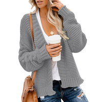 Solid Loose Round Neck Pullover Twist Women's Sweater