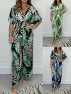 Women's Print Holiday Loose Wide Leg Jumpsuit