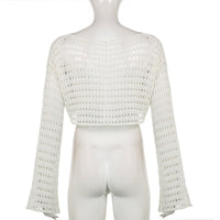 Women's Sunscreen Outer Wear Hollow Knitted Blouse