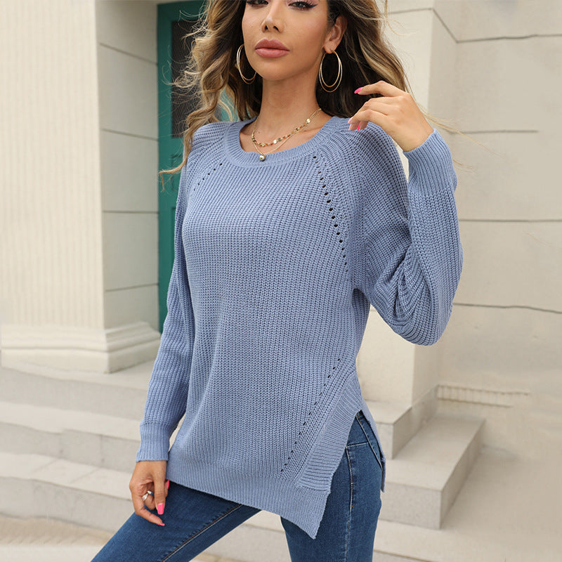 European And American Hollowed Out New Style Knitted Sweater Women