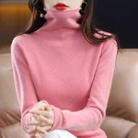 Pile Collar Woolen Sweater Women's Bottoming Shirt Turtleneck Sweater