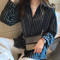 Lazy Style Shirt Women's New Casual All Match Stripes