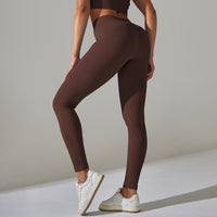 European And American Seamless Rib Solid Color Sports Running Fitness Yoga Pants