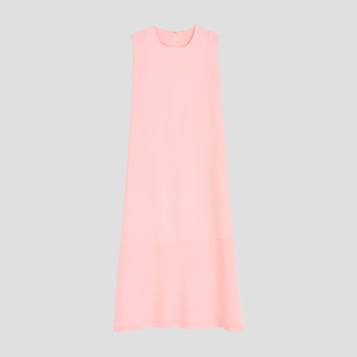 Linen Round Neck Sleeveless Dress Anti-exposure Midi Dress